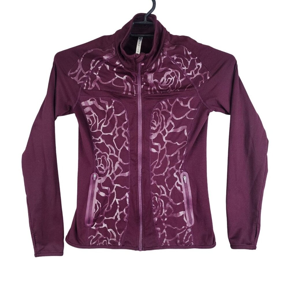 Fabletics Jojo Full Zip Jacket Burgundy Performance Jt1614995 Size S